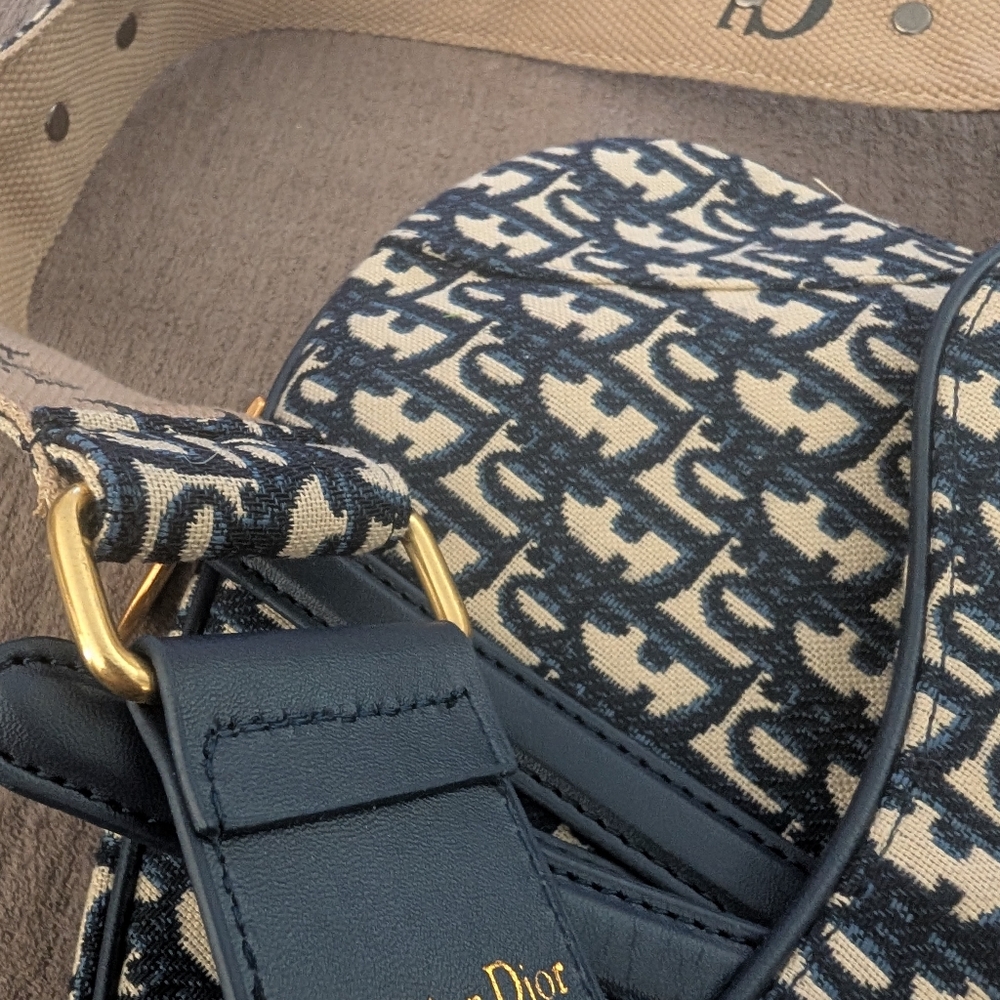 Dior Blue and Cream Saddle Bag - Picture 4 of 4